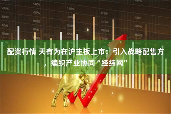 配资行情 天有为在沪主板上市：引入战略配售方，编织产业协同“经纬网”